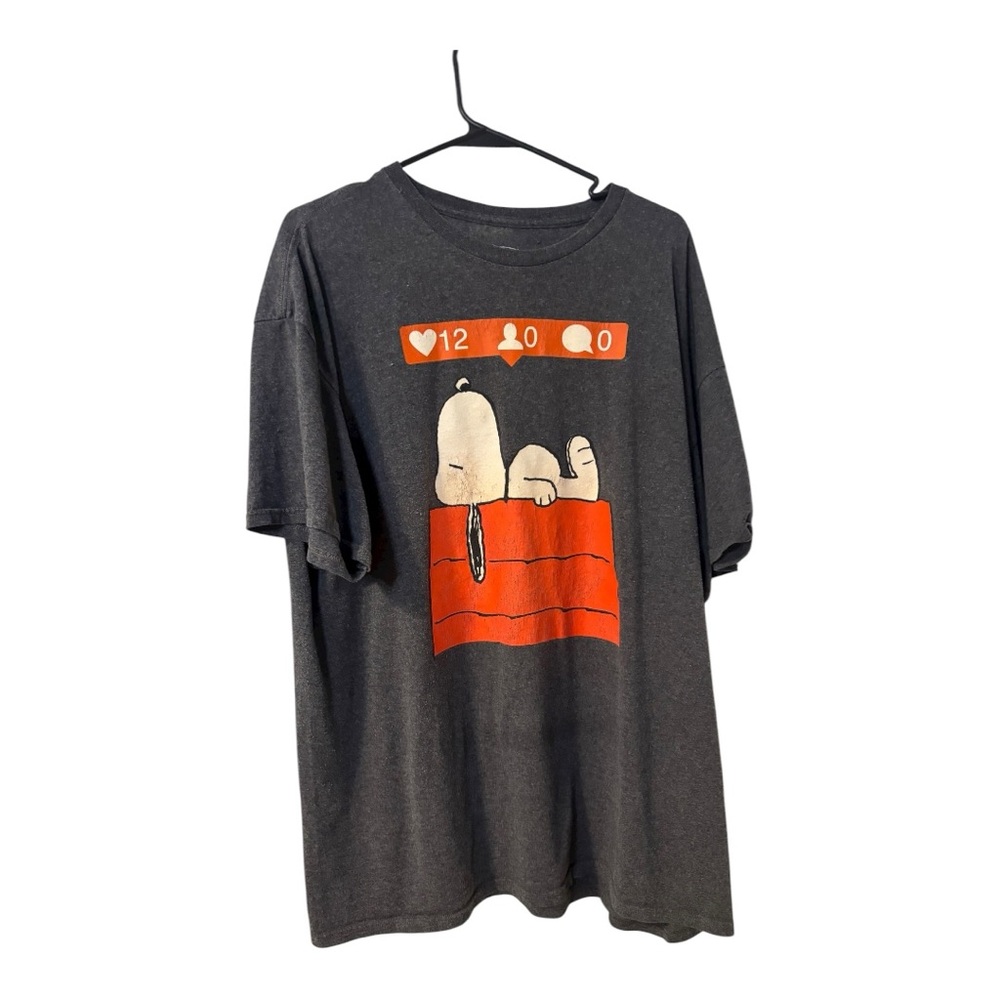 Peanuts Gray Graphic Snoopy Short Sleeve T-Shirt Size 2XL